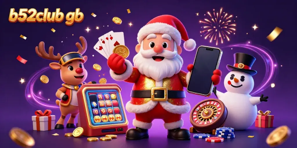 Experience the thrills of b52club gb with vibrant Santa and casino fun.