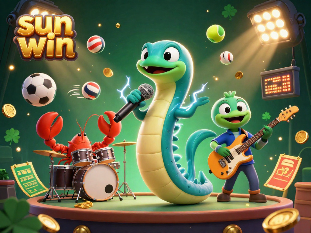 Experience the thrill of sun win with electric eel performing on an underwater casino stage.