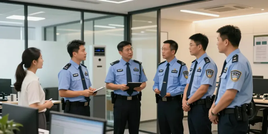 Corporate Security team at work in a local business office, ensuring trusted protection.