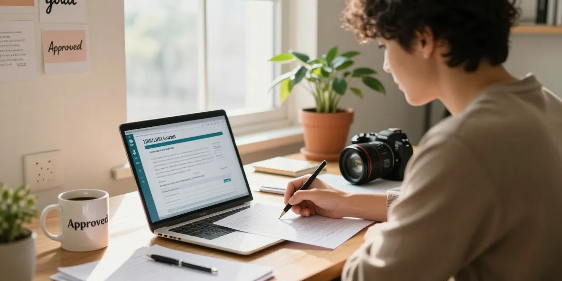 Applying for a 100 dollar loan in a cozy home office.