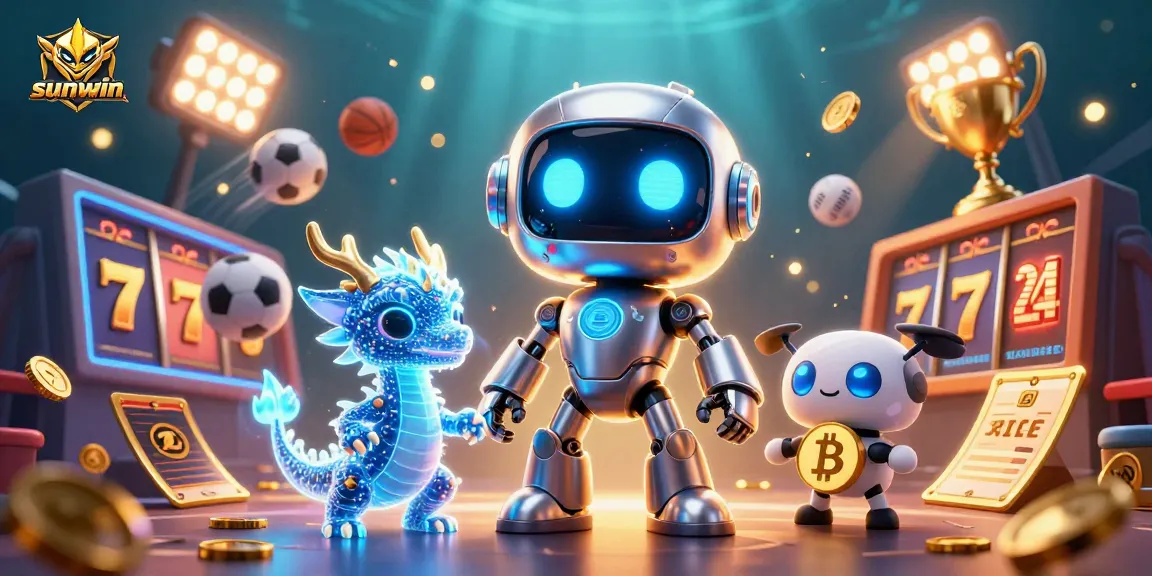Experience thrilling slot action on sunwin as a cyberpunk robot and holographic dragon play together!